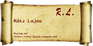 Rátz Lajos névjegykártya